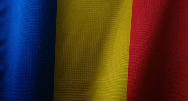 Nahaufnahme der rumänischen Flagge