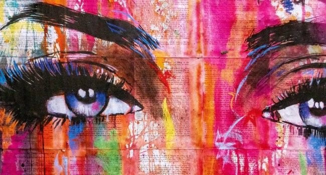 Frauengesicht als Graffiti Malerei